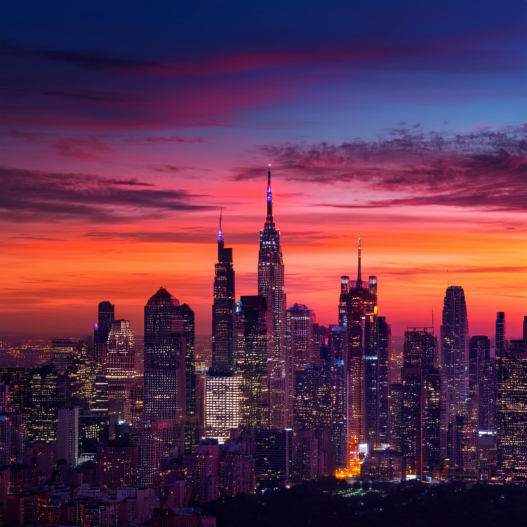 New York Skyline bei Nacht